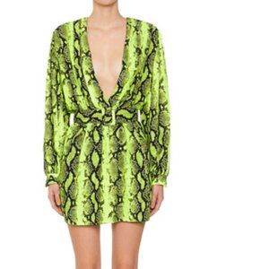 NWT Off-White  Deep V Python Mini Dress
